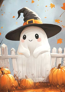 Cute Halloween Ghost Witch