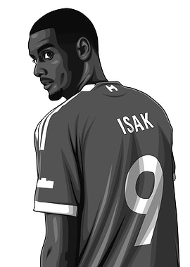 Alexander Isak Black and White Version
