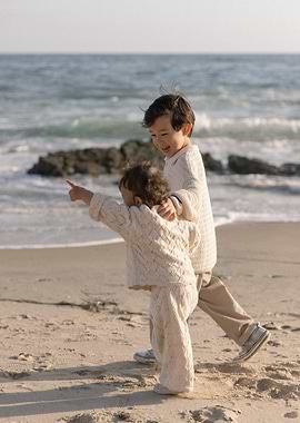 Children playing on the beach