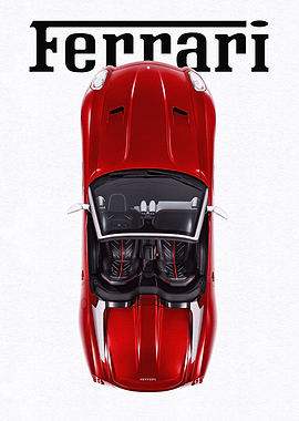 Red Ferrari Top View