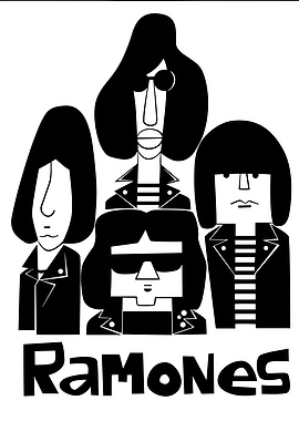 Ramones Band Black and White Art