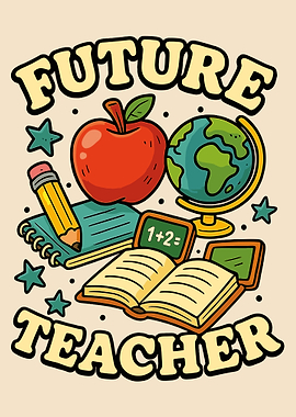 Future Teacher Cartoon Illustration