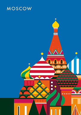 Moscow colorful illustration