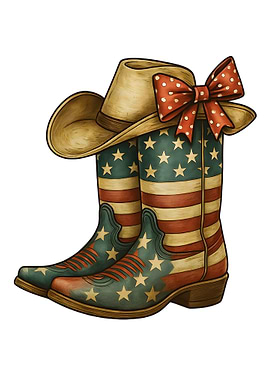 American Flag Cowboy Boots and Hat