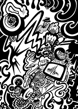 Black and White Doodle Art