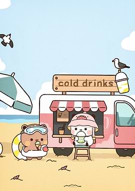 Cute Bears Beach Drink Stand