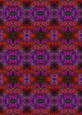 Kaleidoscopic Abstract Pattern in Red and Purple