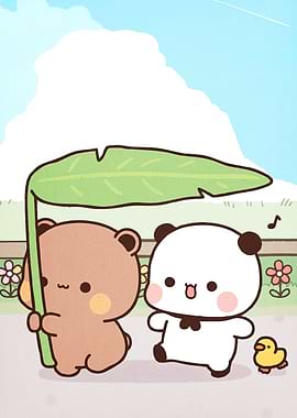 Cute Bears Walking Leaf Umbrella