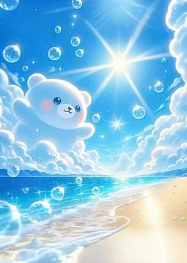 Cute Bear Beach Bubbles