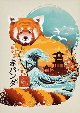 Red Panda Japanese Art