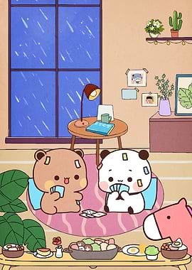 Cute Bears Playing Cards