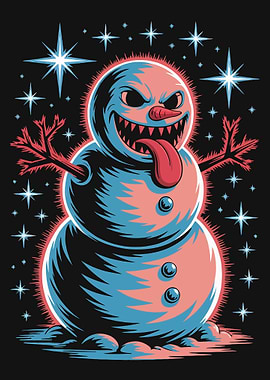 Evil Snowman with Stars
