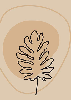 Minimalist Leaf Line Art