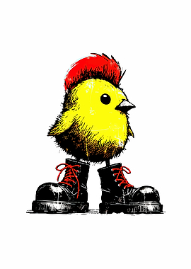 Chick with Boots Illustration