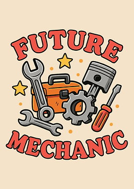 Future Mechanic Cartoon Illustration