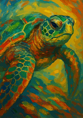 Vibrant Ocean Sentinel Sea Turtle