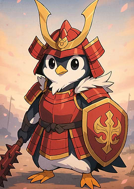 Samurai Penguin Warrior
