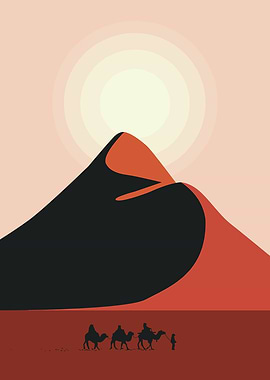 Desert Caravan Minimalist Art