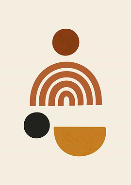 Abstract Composition Geometric Shapes