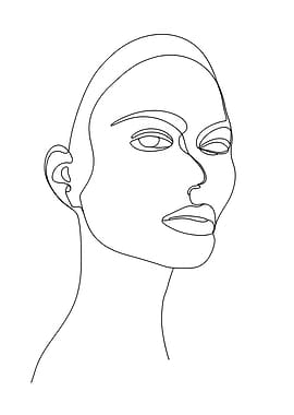 Minimalist Woman Portrait Line Art