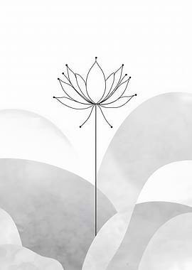 Minimalist Lotus Flower Bloom