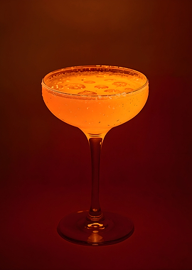 Elegant Orange Cocktail in Coupe Glass