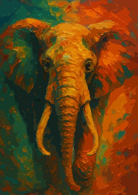 Ember Giant Elephant Painting