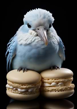 Bird Perched on Macarons