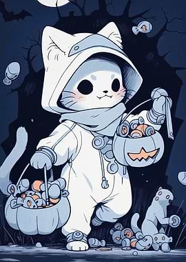 Halloween Cat Trick-or-Treating
