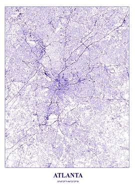 Atlanta City Map - Purple Lines
