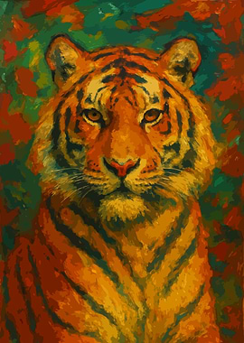 Burning Stripes: Abstract Tiger Power