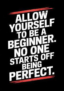 Motivational Beginner Quote on Black Background