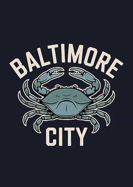 Baltimore City Crab Illustration