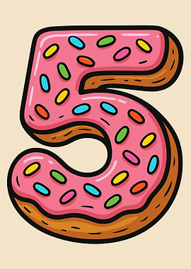 Donut Number Five Illustration