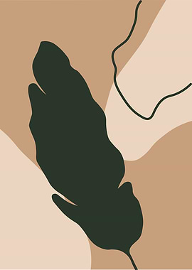 Abstract Leaf Art in Earth Tones