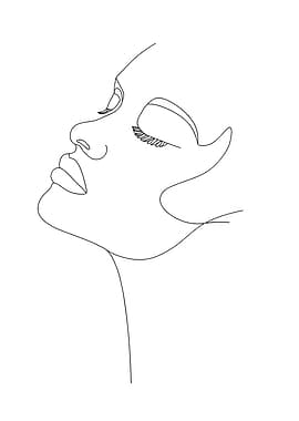 Minimalist Line Art Woman Portrait