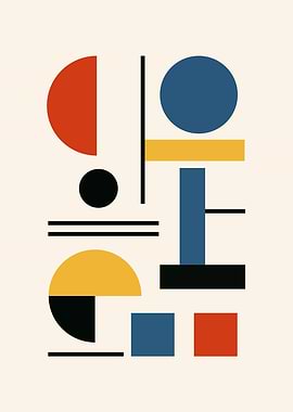 Geometric Abstract Art Composition