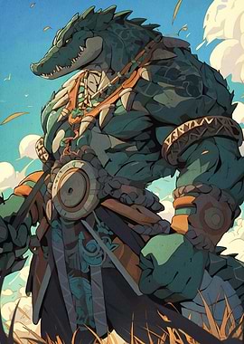 Anthropomorphic Crocodile Warrior