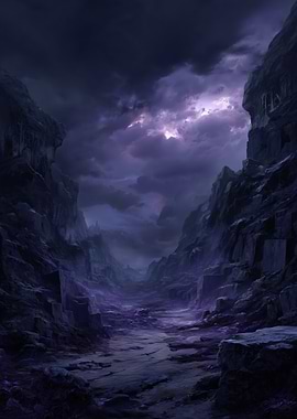 Dark Fantasy Valley Landscape