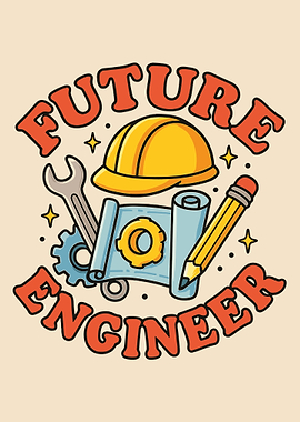 Future Engineer Cartoon Illustration