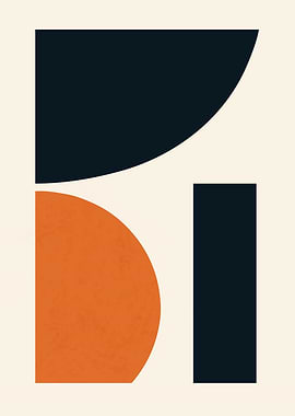 Abstract Compositon Blue Orange