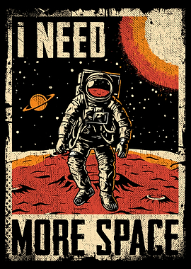 I Need More Space Astronaut Poster