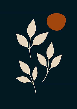 Silhouette of Leaves Minimalist Art