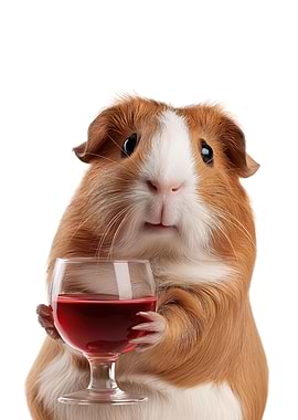 Guinea Pig with Wine Glass