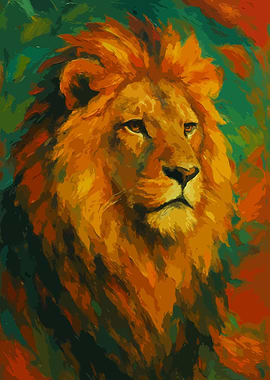 King of Color: Abstract Lion Majesty