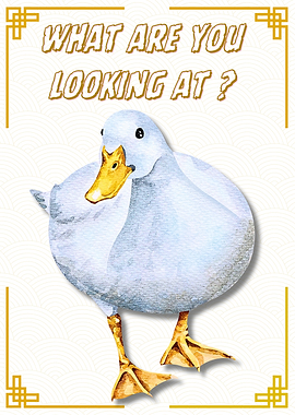 Watercolor Duck with Question