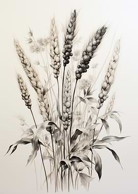 Wheat Stalks Botanical