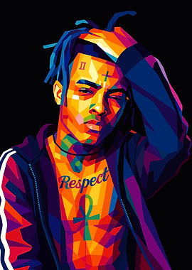 XXXTentacion Colorful Portrait