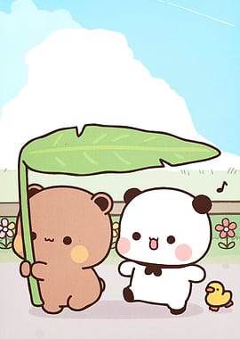 Cute Bears Leaf Umbrella