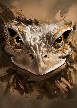 Eagle Portrait with Golden Eye Accents